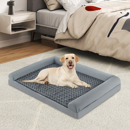 Orthopedic Foam Dog Bed Large Dog Sofa Couch with Removable Cover-XL, Gray Dog Kennels at Gallery Canada