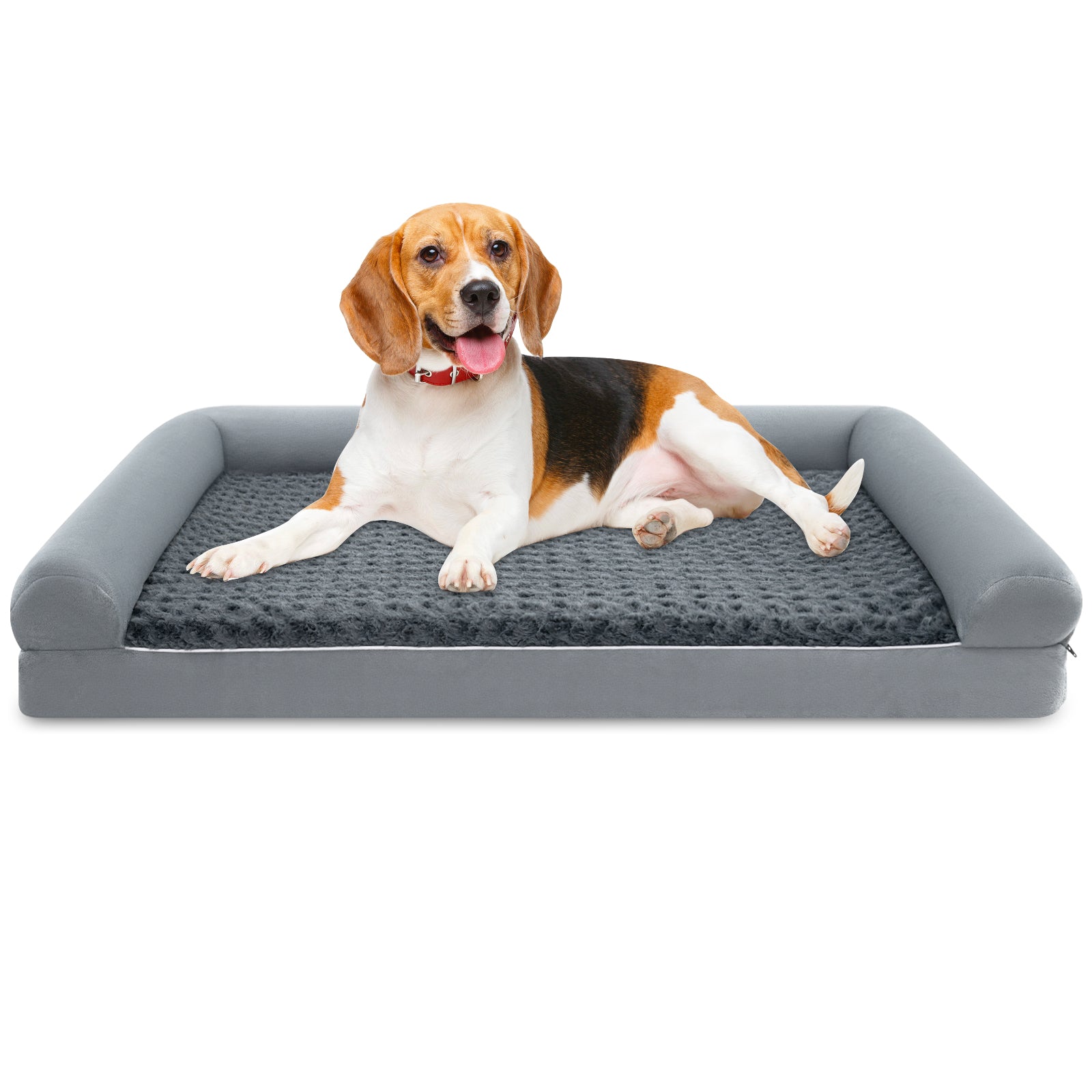 Orthopedic Foam Dog Bed Large Dog Sofa Couch with Removable Cover-L, Gray Dog Kennels at Gallery Canada