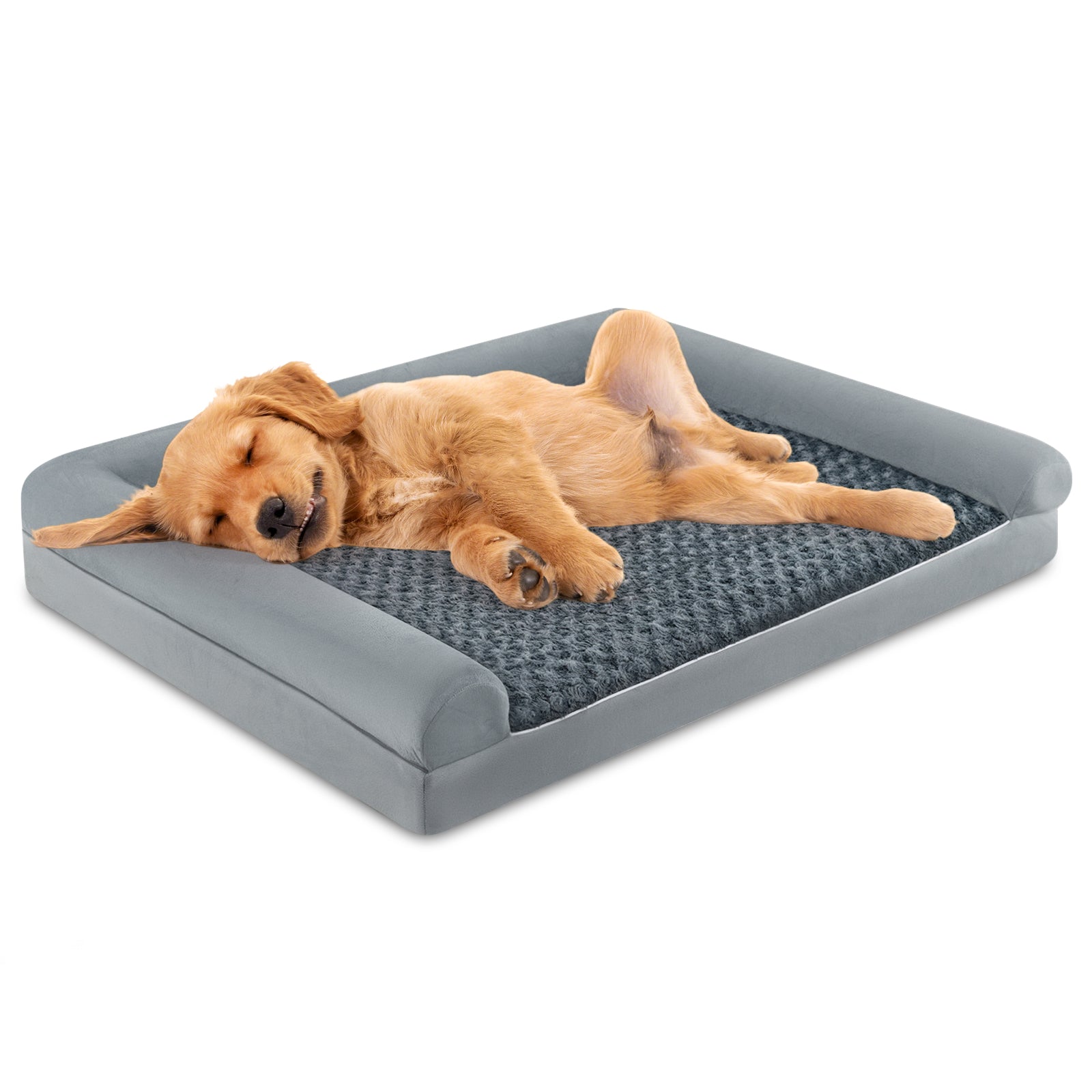 Orthopedic Foam Dog Bed Large Dog Sofa Couch with Removable Cover-L, Gray Dog Kennels at Gallery Canada