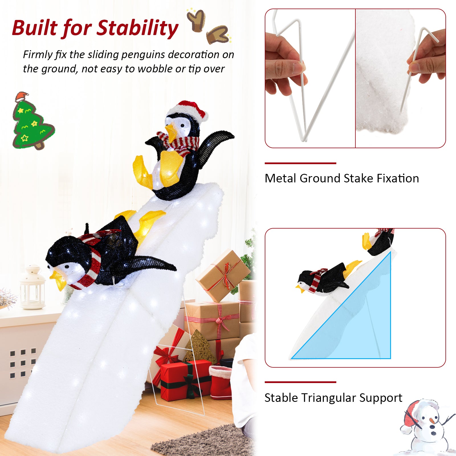 4 Feet Christmas Penguin Ice Skating Decor, Multicolor Christmas Decor & Accessories at Gallery Canada