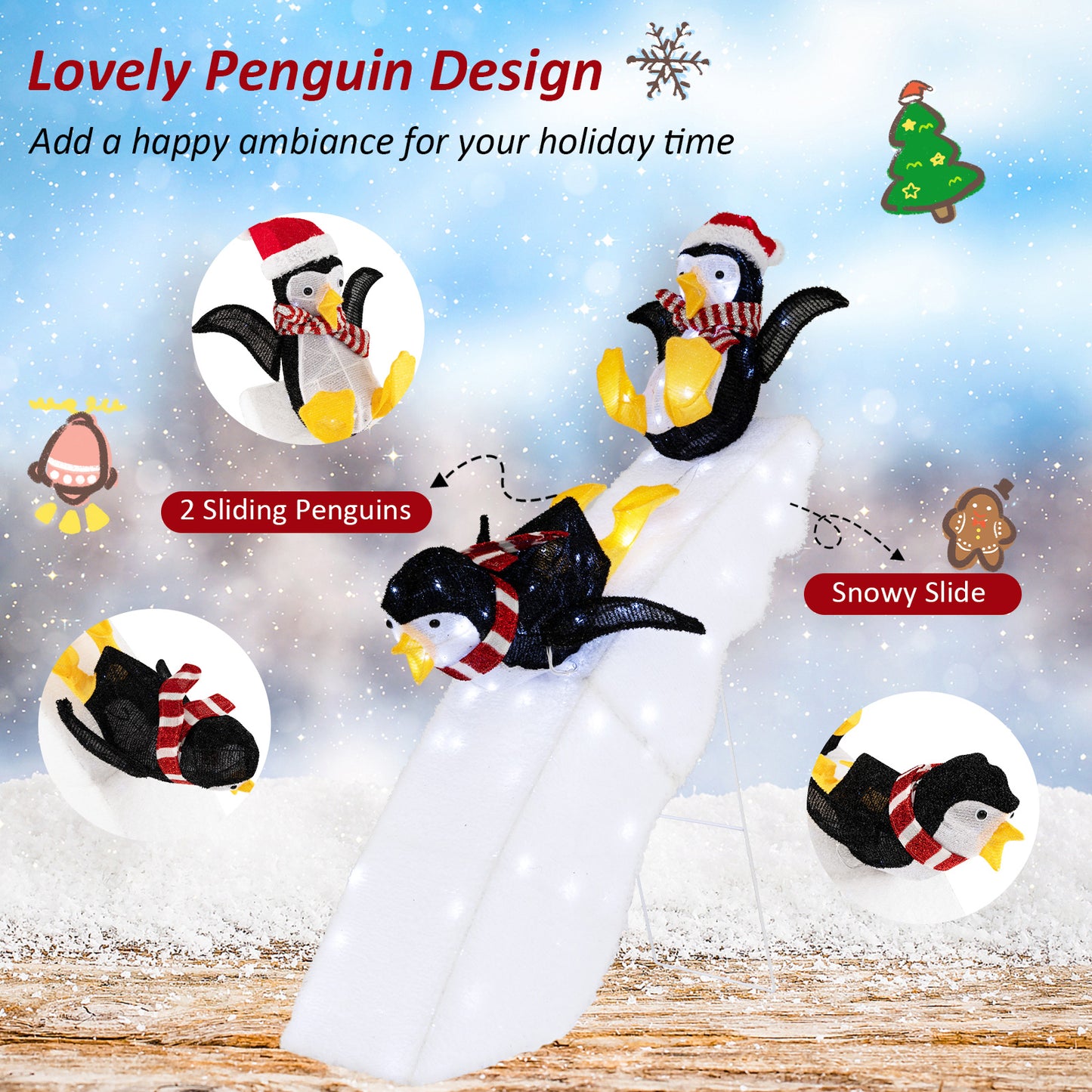 4 Feet Christmas Penguin Ice Skating Decor, Multicolor Christmas Decor & Accessories at Gallery Canada