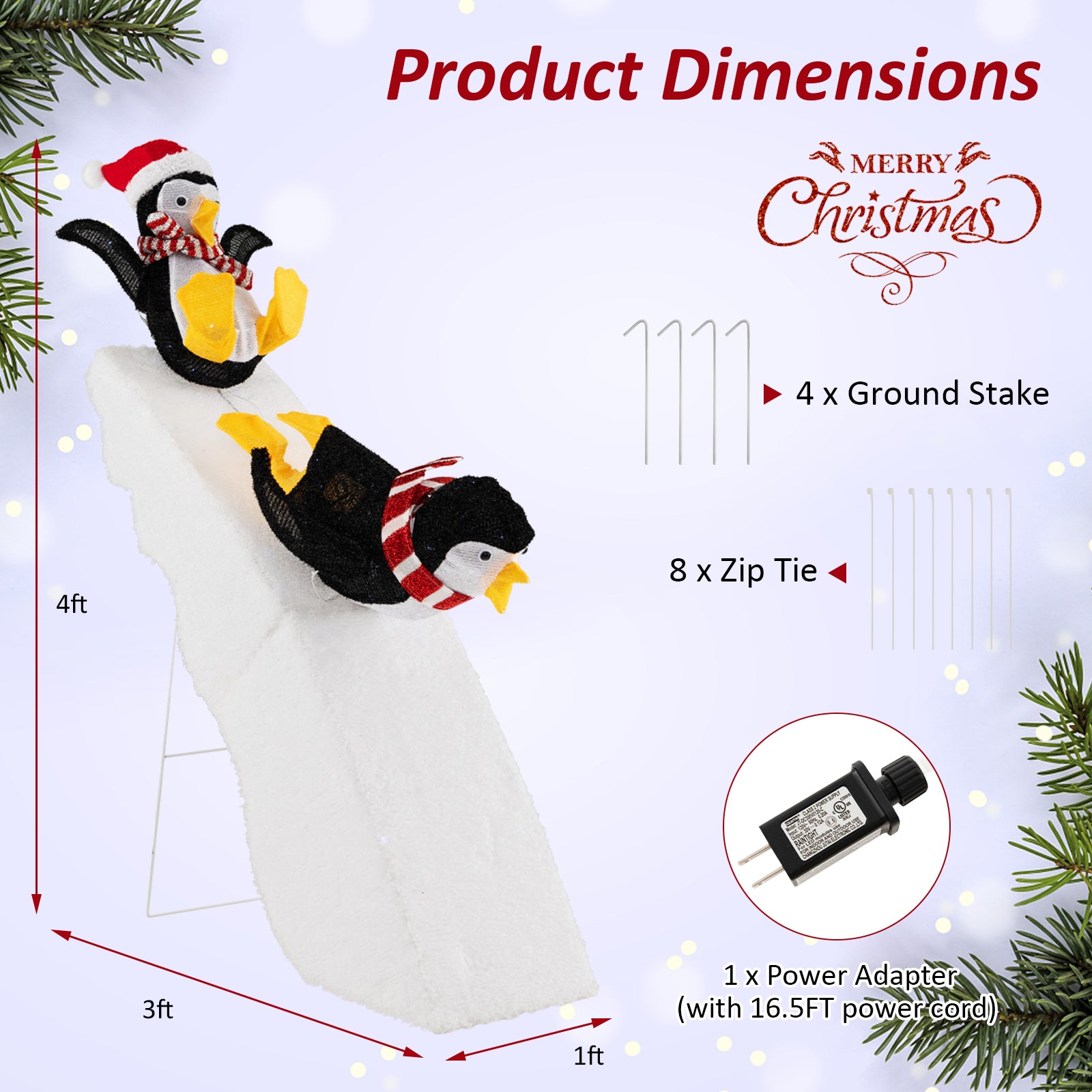 4 Feet Christmas Penguin Ice Skating Decor, Multicolor Christmas Decor & Accessories at Gallery Canada