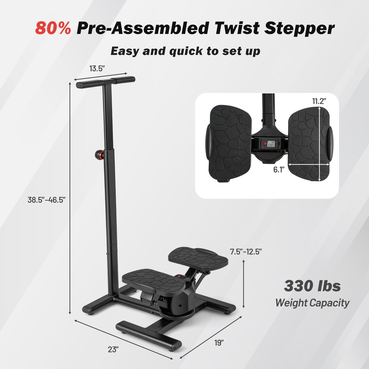 Steppers for Exercise Twist Stair Stepper Workout Equipmen, Black Sport Equipments at Gallery Canada