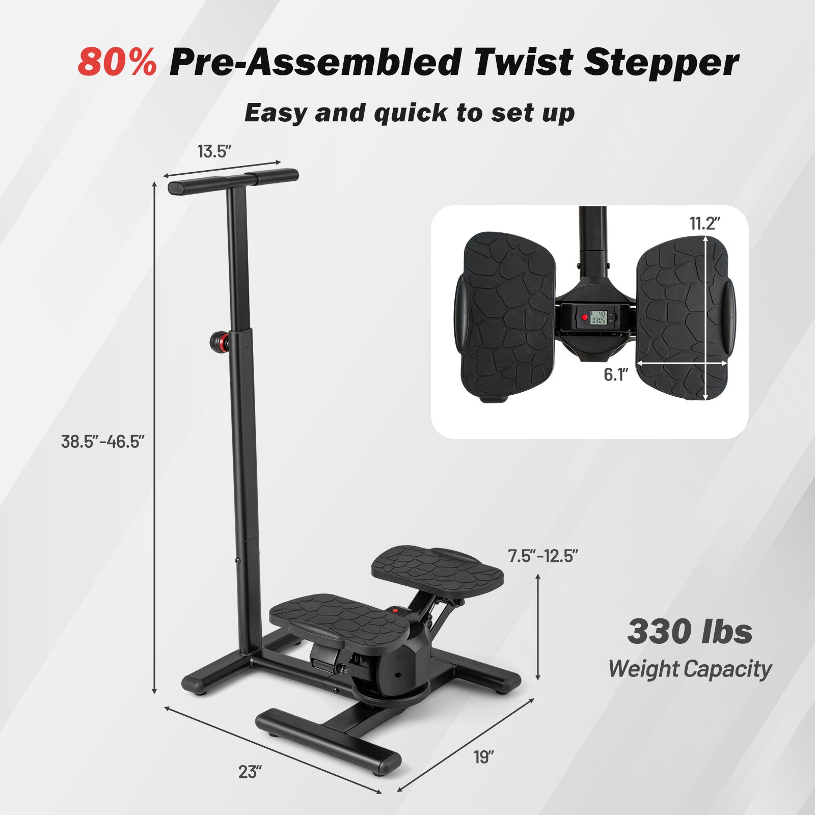 Steppers for Exercise Twist Stair Stepper Workout Equipmen, Black Sport Equipments at Gallery Canada