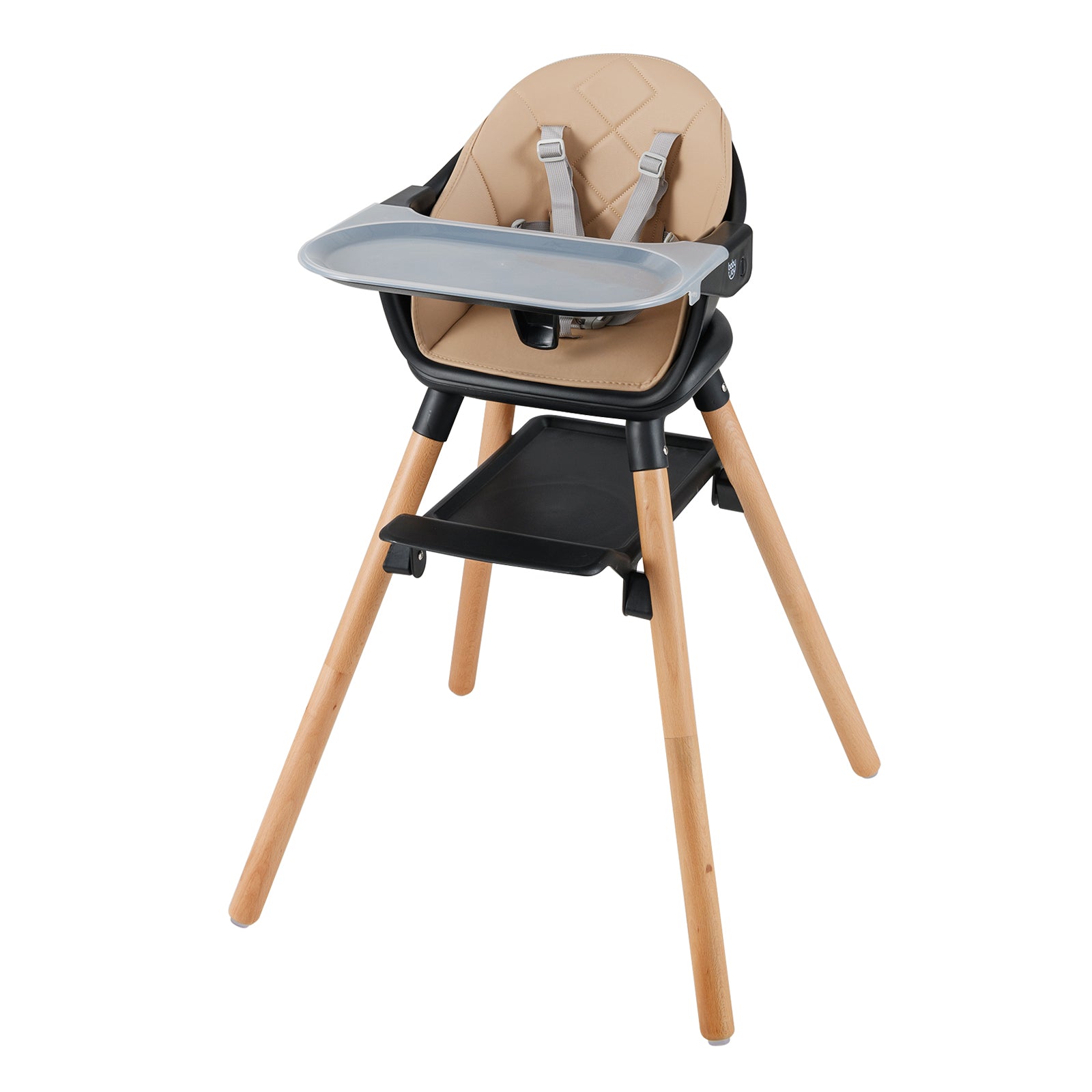 6 In 1 Convertible Highchair, Safety Harness, Removable Tray, Coffee High Chairs Coffee at Gallery Canada