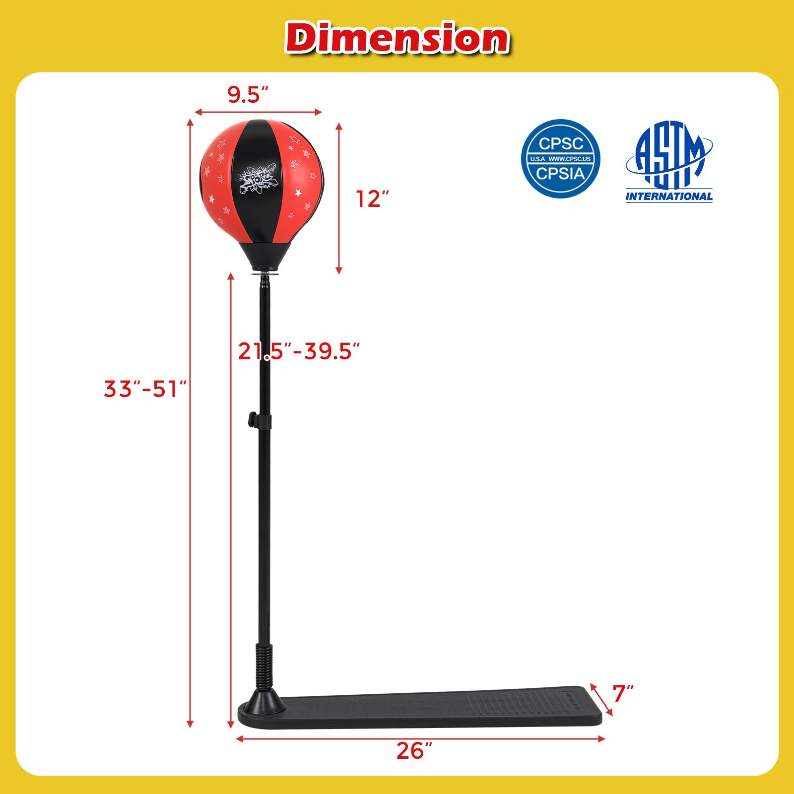 Kids Punching Bag with Adjustable Stand and Boxing Gloves, Black & Red Boxing & Martial Arts at Gallery Canada