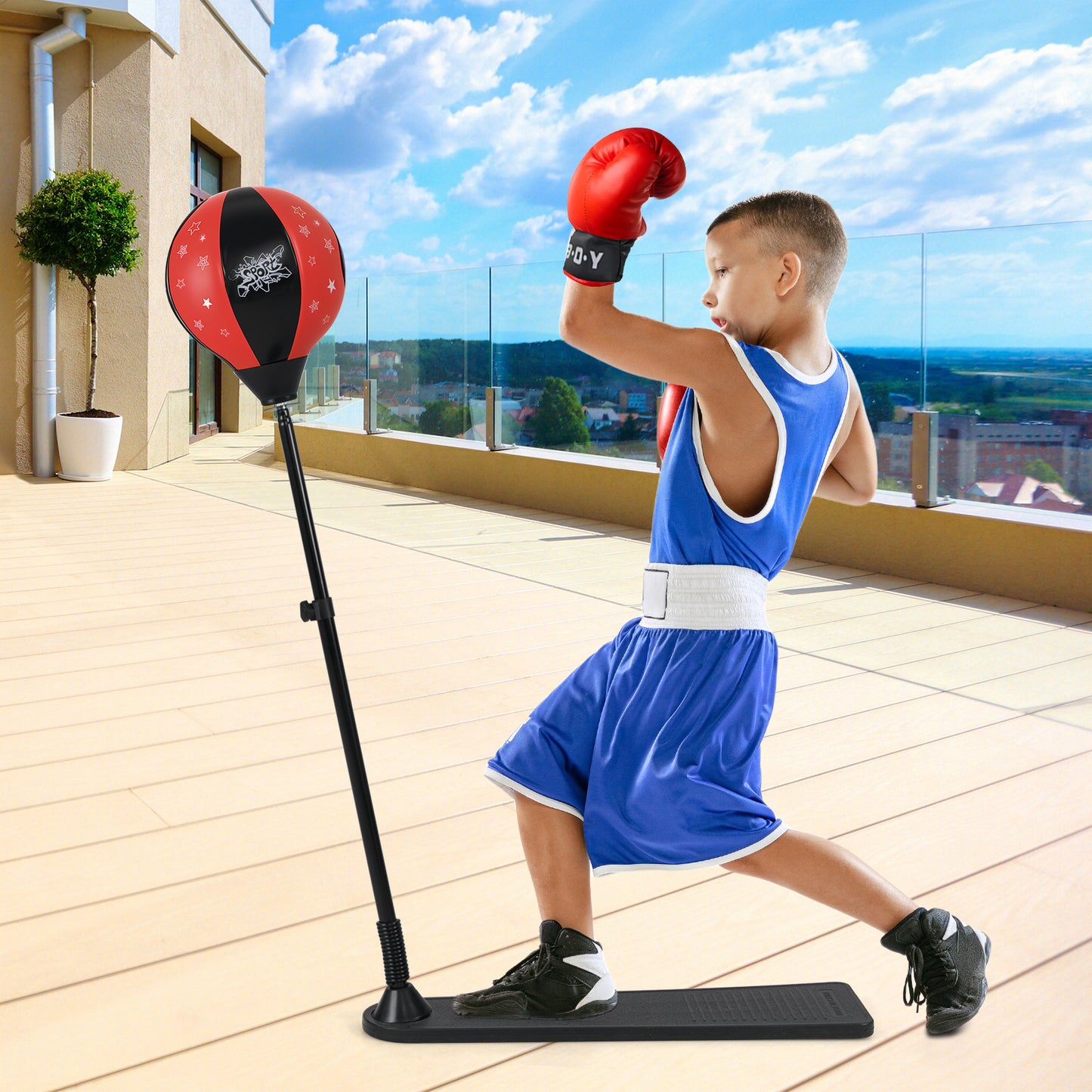 Kids Punching Bag, Adjustable Stand, Boxing Gloves, Red, Black Boxing & Martial Arts at Gallery Canada