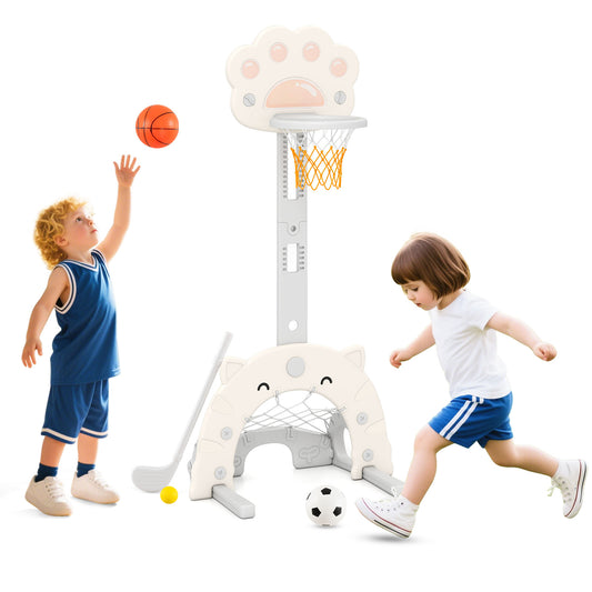 Kids Basketball Hoop, 3 In 1, Foldable Rim, Gray Toy Sports Gray at Gallery Canada