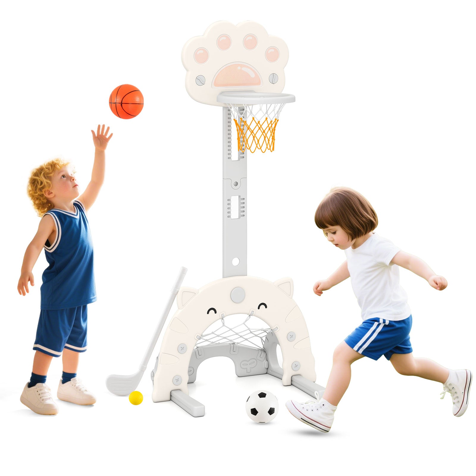 Kids Basketball Hoop, 3 In 1, Foldable Rim, Gray Toy Sports at Gallery Canada