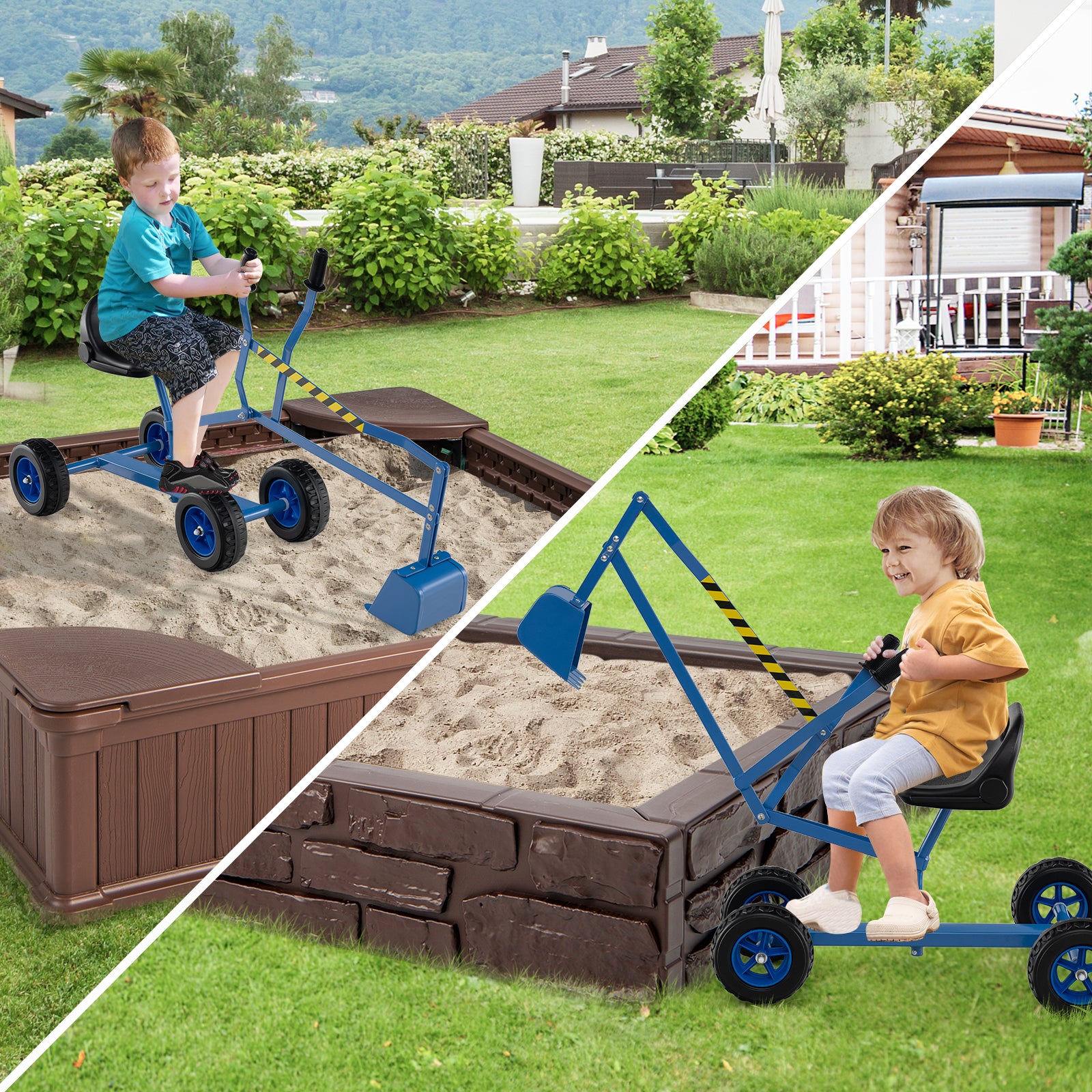 Sand Digger for Kids with 2-Handed Controls and Flexible Shovel, Blue Sandboxes at Gallery Canada