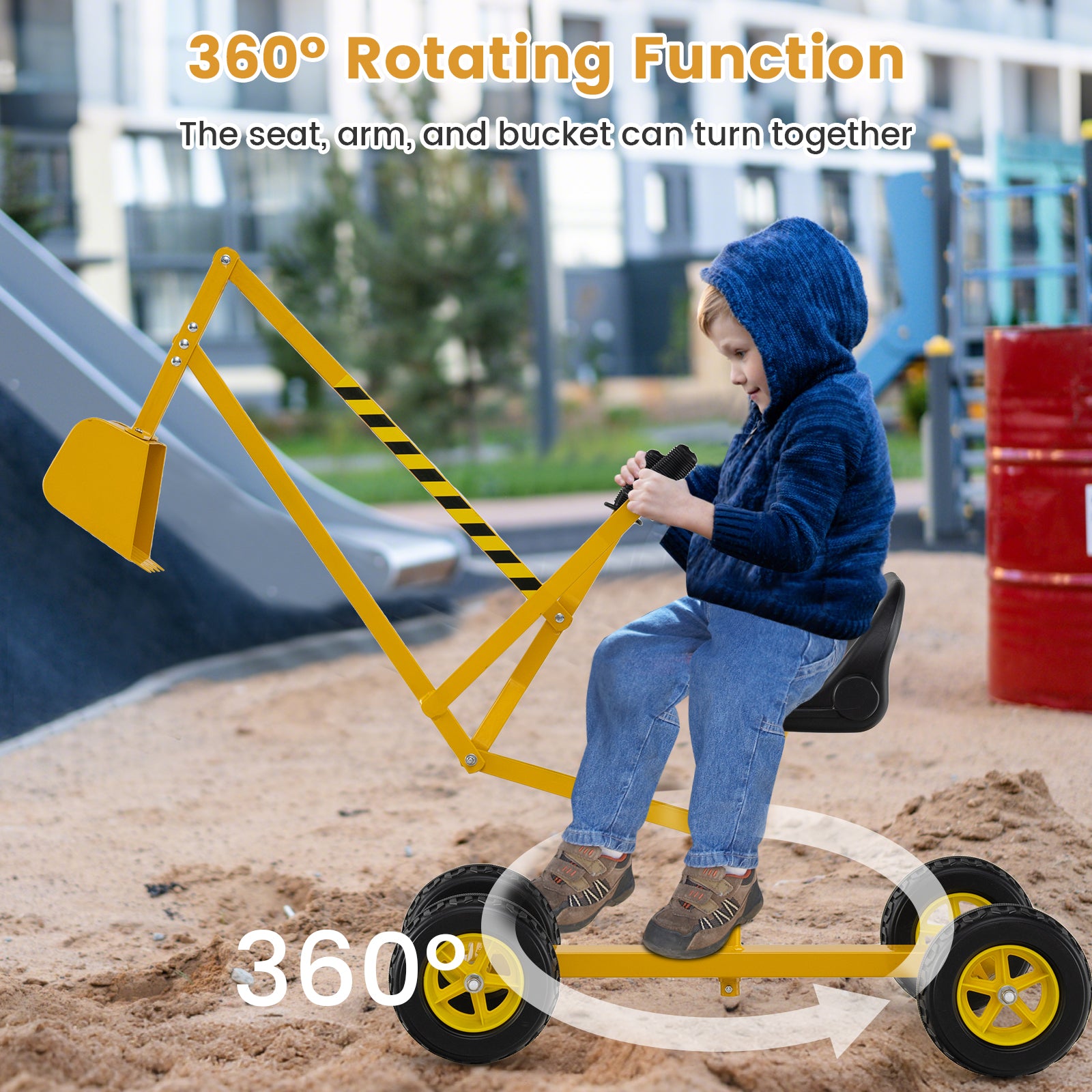 Kids Sand Digger, 2-Handed Controls, Flexible Shovel, Yellow Sandboxes at Gallery Canada