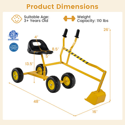 Kids Sand Digger, 2-Handed Controls, Flexible Shovel, Yellow Sandboxes at Gallery Canada