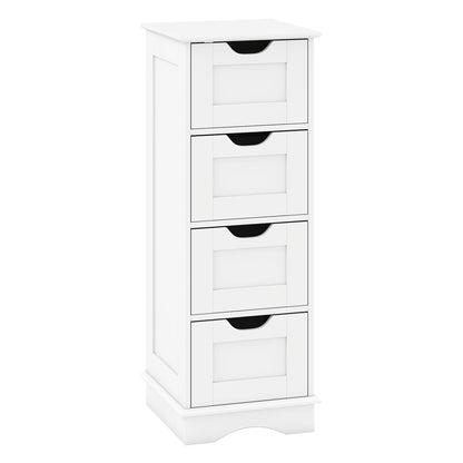 Bathroom Storage Cabinet with Cutout Handles and 4 Drawers, White Floor Cabinets at Gallery Canada