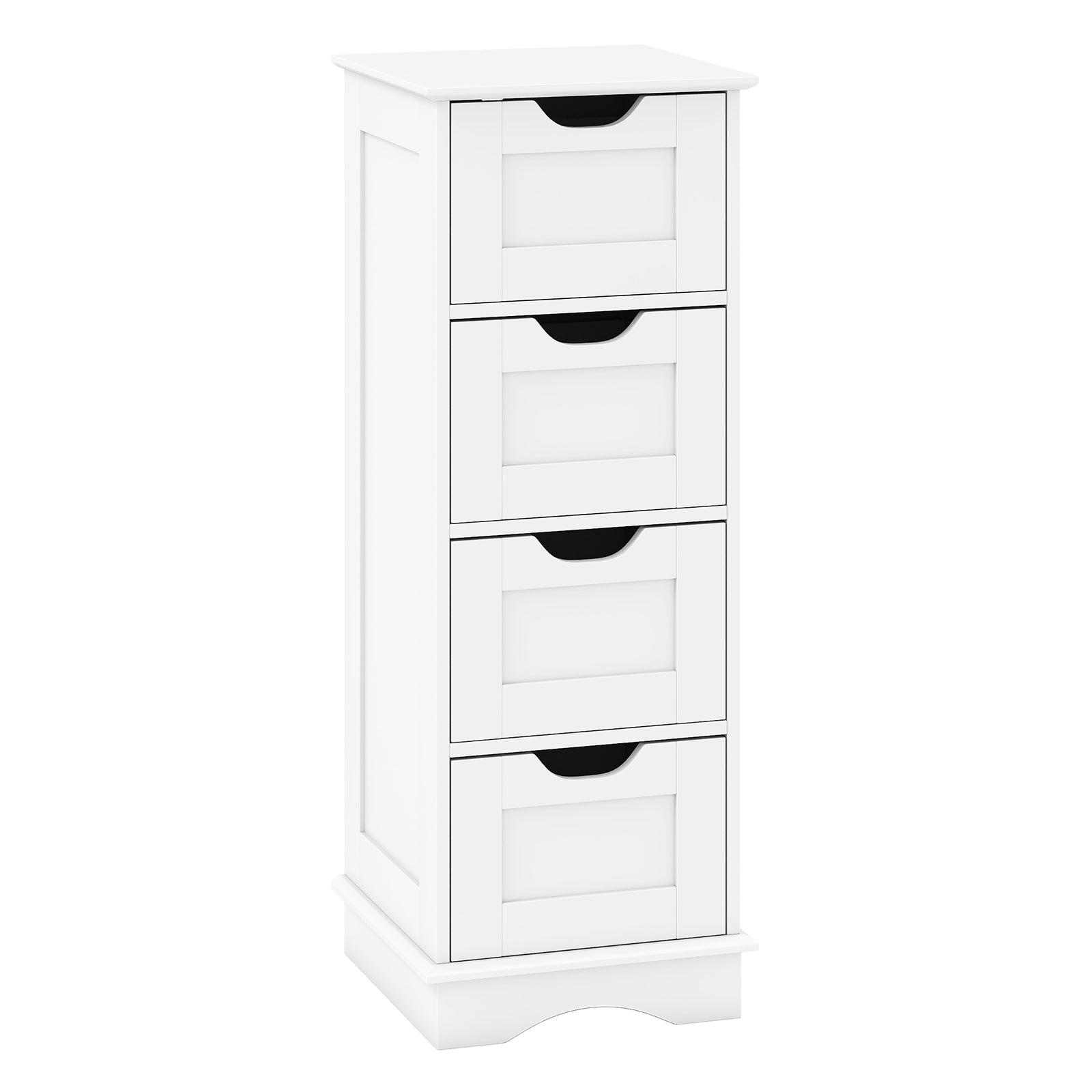 Bathroom Storage Cabinet with Cutout Handles and 4 Drawers, White Floor Cabinets White at Gallery Canada