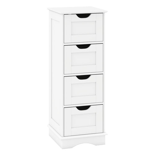 Bathroom Storage Cabinet With 4 Drawers, White