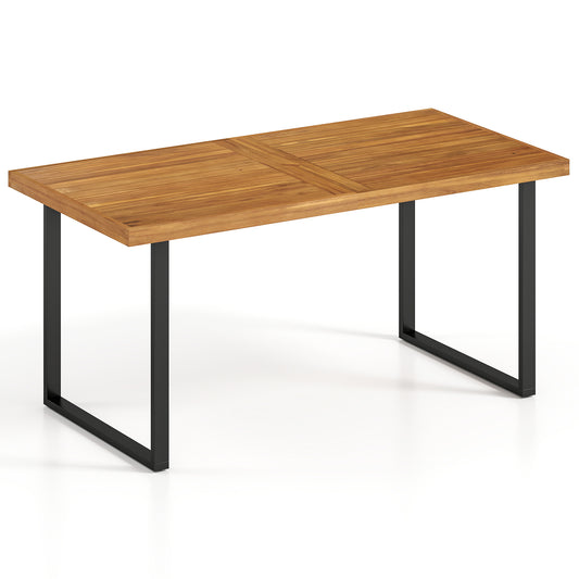 Acacia Wood Dining Table, Rectangular, For 6 People Patio Dining Tables Options at Gallery Canada