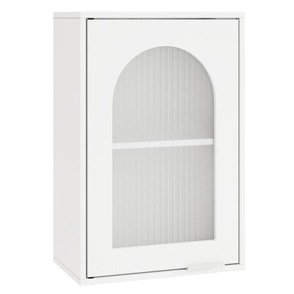 Bathroom Wall Cabinet with Tempered Glass Door and Adjustable Shelf, White Wall Cabinets at Gallery Canada