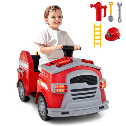 Toddler Fire Toy Car with Shovel and Wrench for Ages 37-95 Months, Red Powered Ride On Toys at Gallery Canada