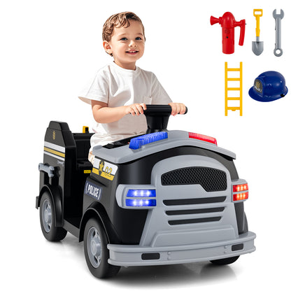 Toddler Fire Toy Car with Shovel and Wrench for Ages 37-95 Months, Black Powered Ride On Toys at Gallery Canada