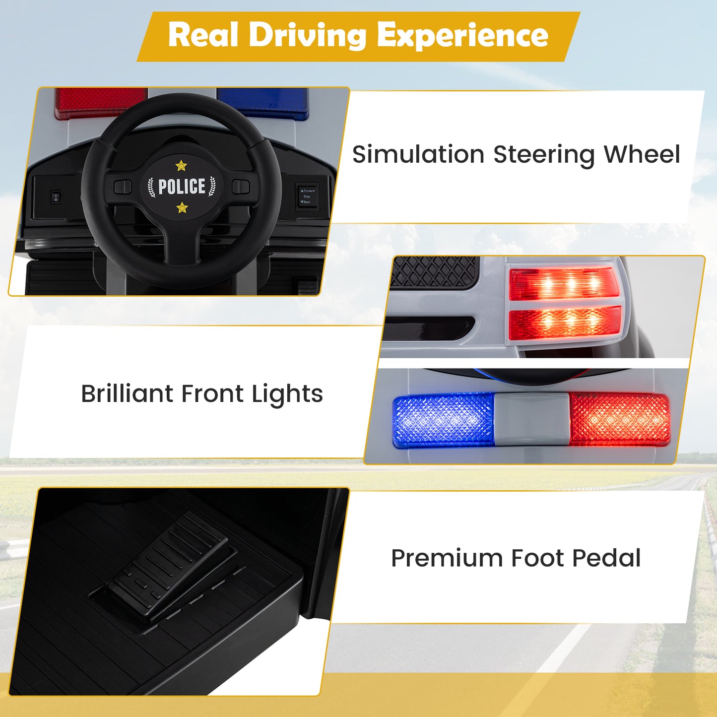 Toddler Fire Toy Car with Shovel and Wrench for Ages 37-95 Months, Black Powered Ride On Toys at Gallery Canada