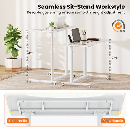 Height Adjustable Computer Desk, Rolling Table, White Laptop Tables & Printer Stands at Gallery Canada