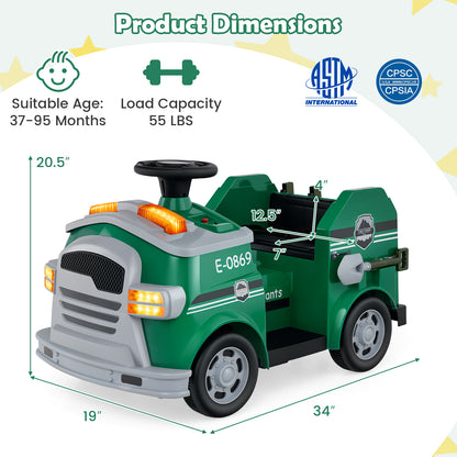 Toddler Fire Toy Car with Shovel and Wrench for Ages 37-95 Months, Green Powered Ride On Toys at Gallery Canada