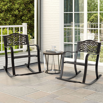 Patio Rocking Chair with Footrest and Curved Armrests, Brown Patio Rocking Chairs & Gliders at Gallery Canada