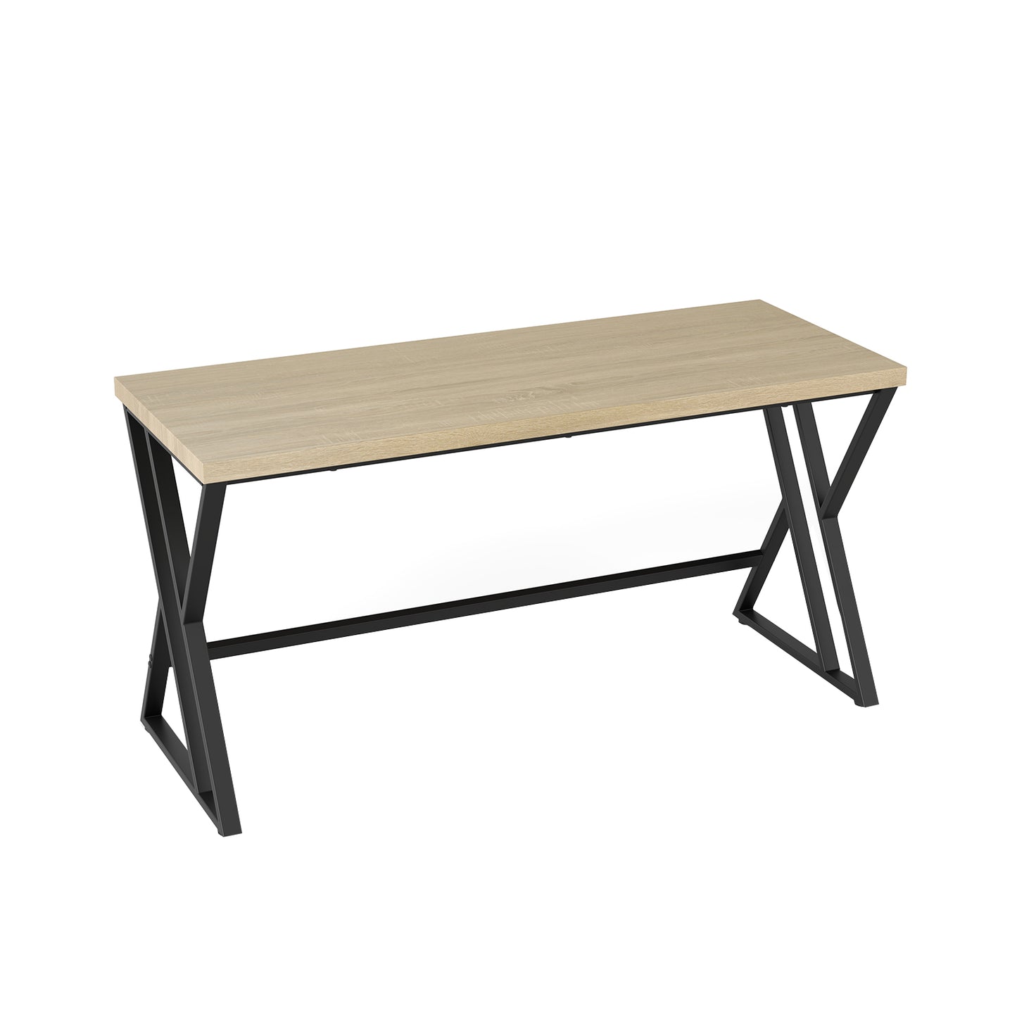 59 Inch Computer Desk with Heavy-duty Metal Frame and Crossbar, Gray Computer Desks at Gallery Canada