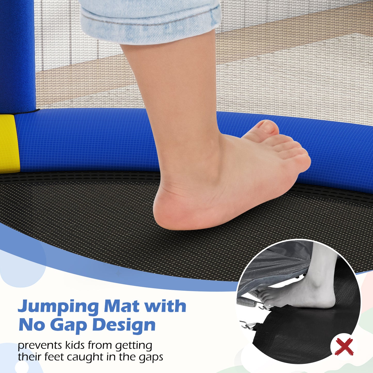 55" Kids Trampoline Gift for for 3-6 Years Old Boys and Girls, Navy Trampolines at Gallery Canada