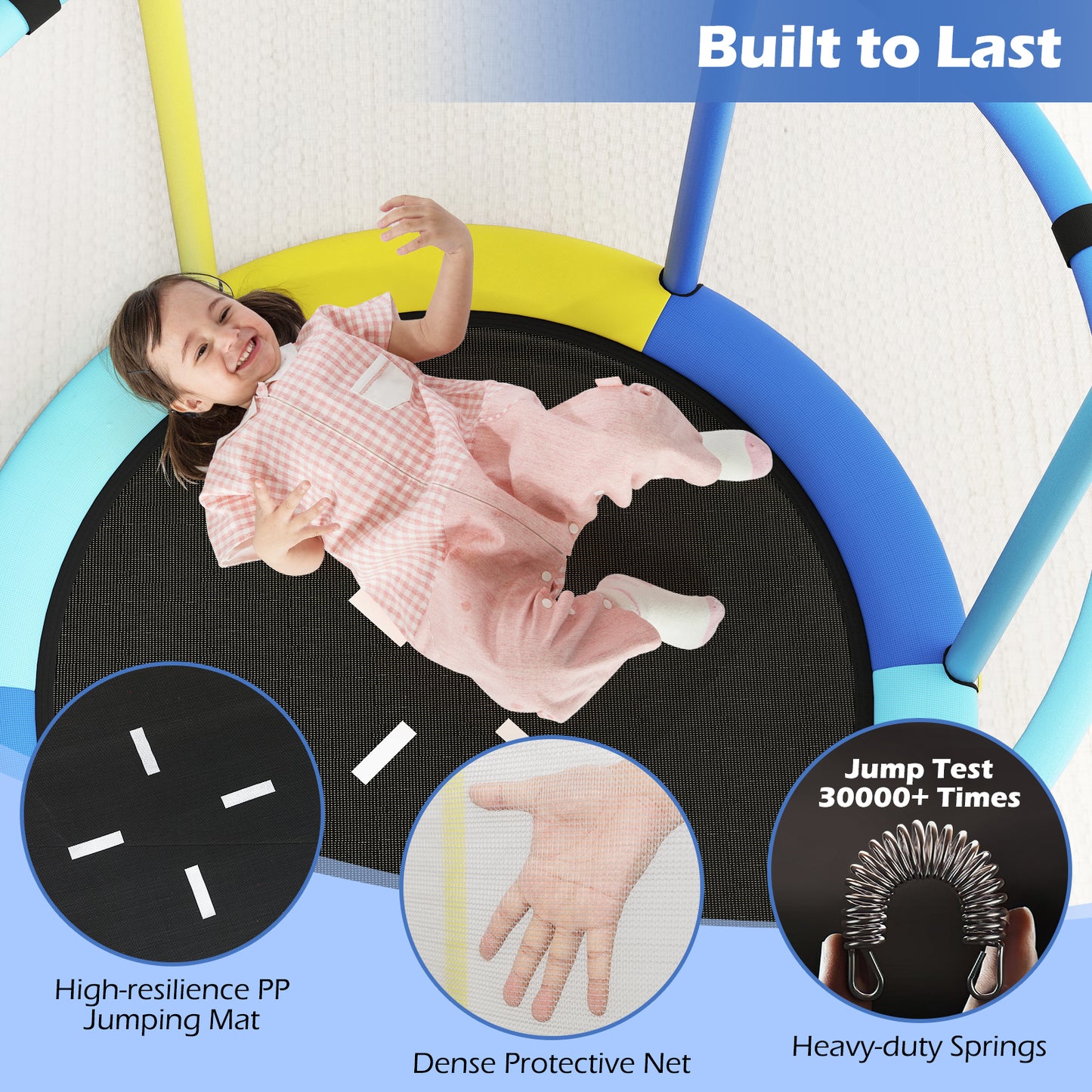 55" Kids Trampoline Gift for for 3-6 Years Old Boys and Girls, Navy Trampolines at Gallery Canada