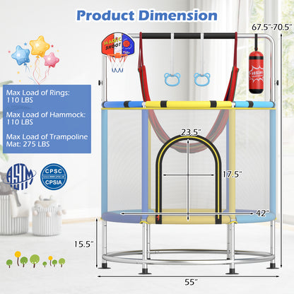 55" Kids Trampoline Gift for for 3-6 Years Old Boys and Girls, Navy Trampolines at Gallery Canada