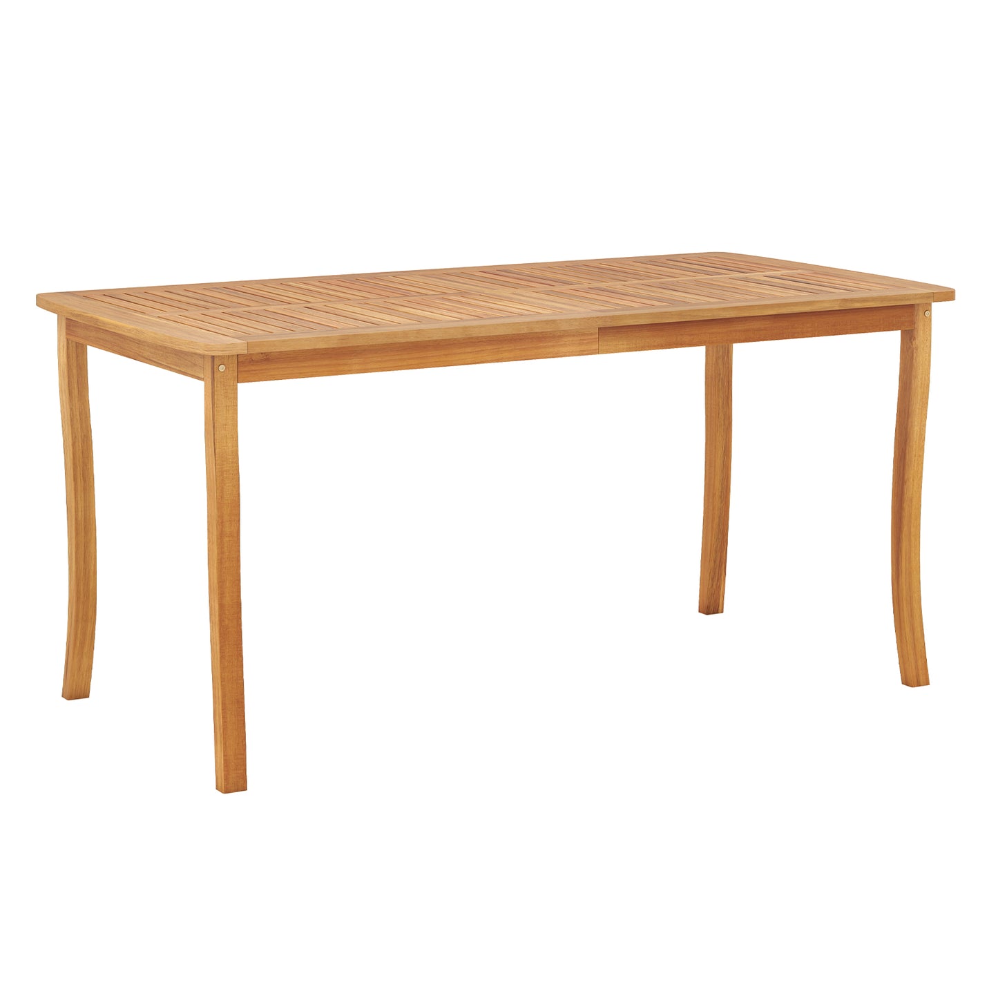 63 inch Outdoor Dining Table with Umbrella Hole Farmhouse Bistro Dinette Furniture, Natural Patio Dining Tables Natural at Gallery Canada