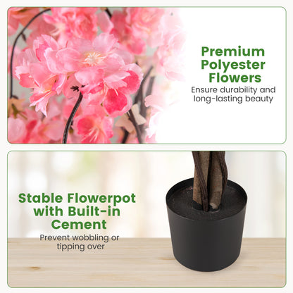 5.5 FT Tall Artificial Cherry Blossom Tree with Pink/White Flowers 2 Pack, Pink Faux Plants at Gallery Canada
