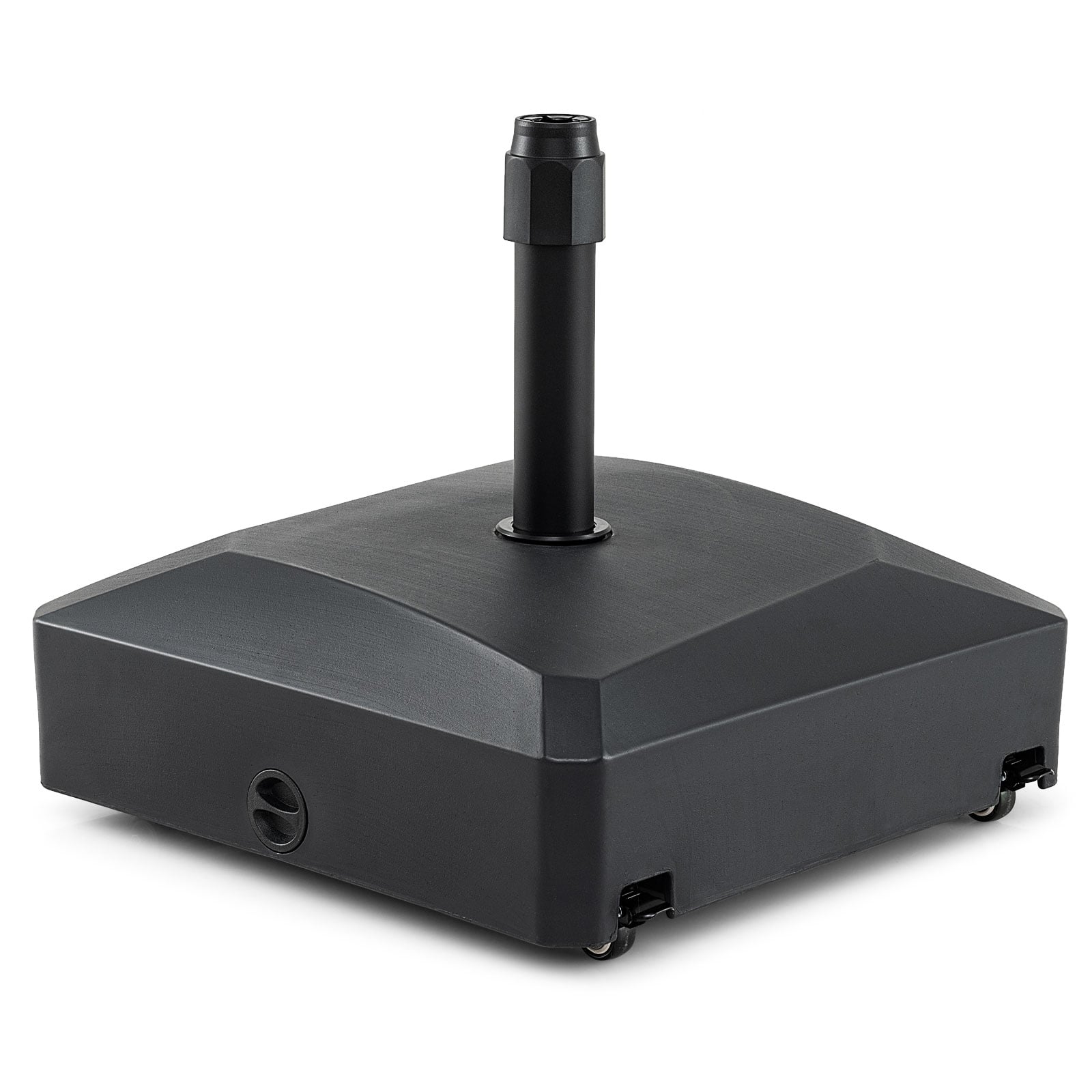 176 LBS Fillable Mobile Umbrella Base, 4 Wheels, 2 Locks, Black Outdoor Umbrella Bases Black at Gallery Canada