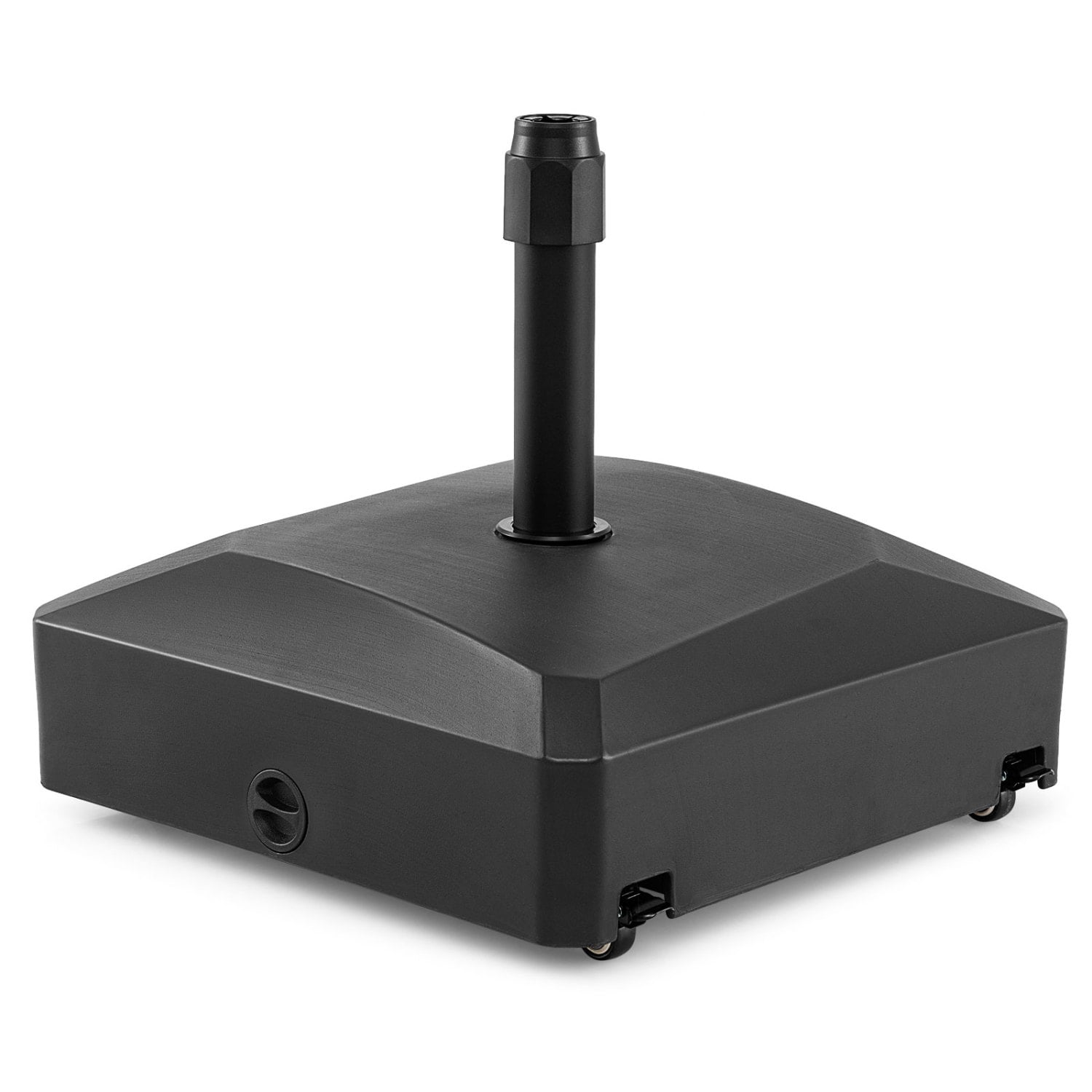 176 LBS Fillable Mobile Umbrella Base, 4 Wheels, 2 Locks, Black Outdoor Umbrella Bases Black at Gallery Canada