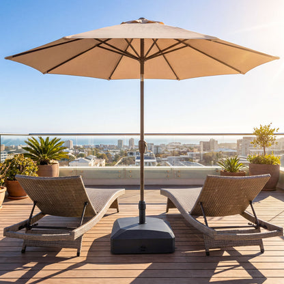 176 LBS Fillable Mobile Umbrella Base, 4 Wheels, 2 Locks, Black Outdoor Umbrella Bases at Gallery Canada