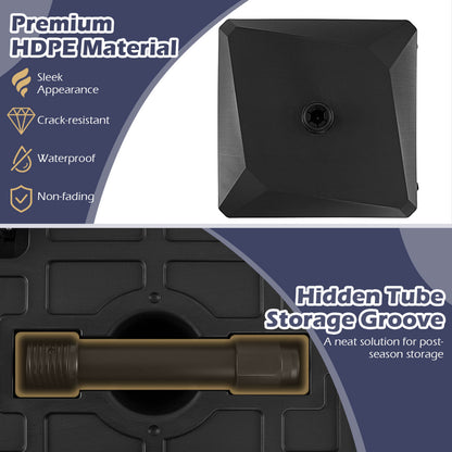 176 LBS Fillable Mobile Umbrella Base, 4 Wheels, 2 Locks, Black Outdoor Umbrella Bases at Gallery Canada