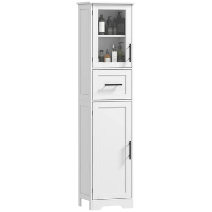67" Tall Bathroom Storage Cabinet, Adjustable Shelves, Glass Door, Drawer Freestanding Bathroom Cabinets at Gallery Canada