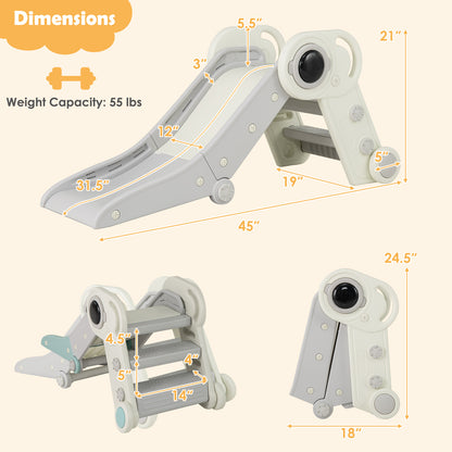 2 in 1 Baby Slide with Climber for Toddlers Age 18+ Months, Gray Climbers & Slides at Gallery Canada