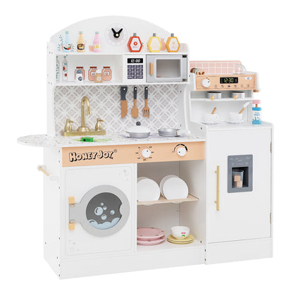 Kids Kitchen Set Wooden with Coffee Makers and Accessories, White Play Kitchen Sets at Gallery Canada
