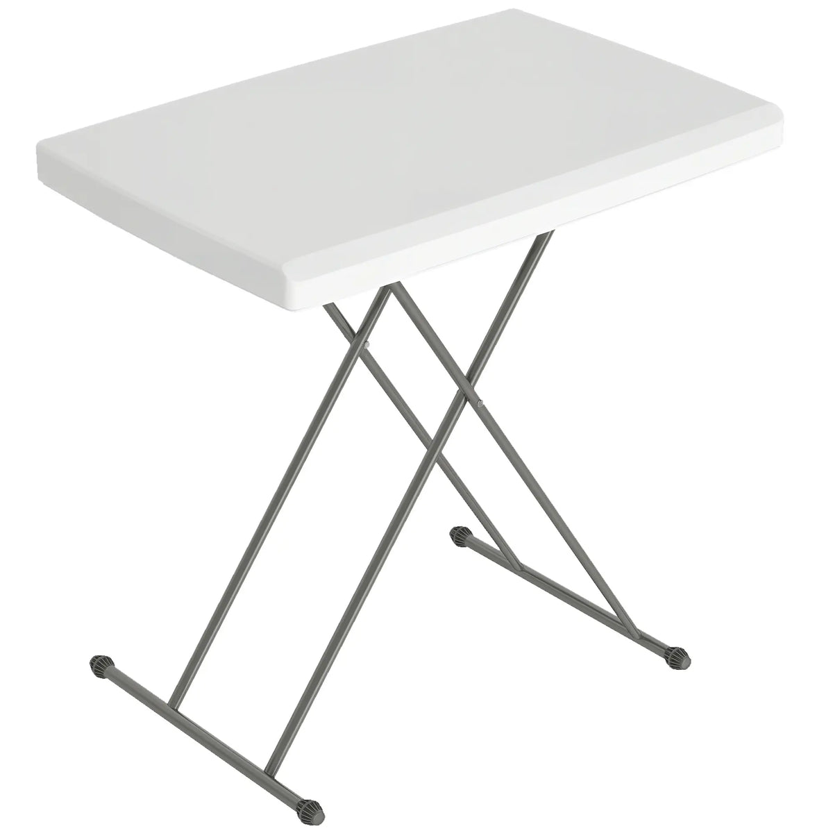 Folding Outdoor Patio Table, 3-Level Adjustable, HDPE Top, Steel Legs, White Patio Dinning Tables at Gallery Canada