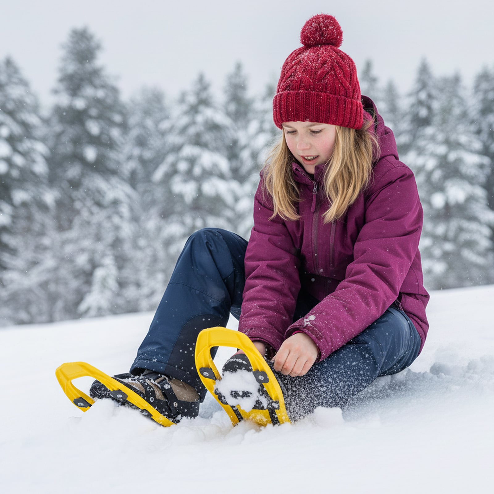 17” Kids Snowshoes with Telescoping Trekking Poles, Yellow Winter Sports & Activities at Gallery Canada