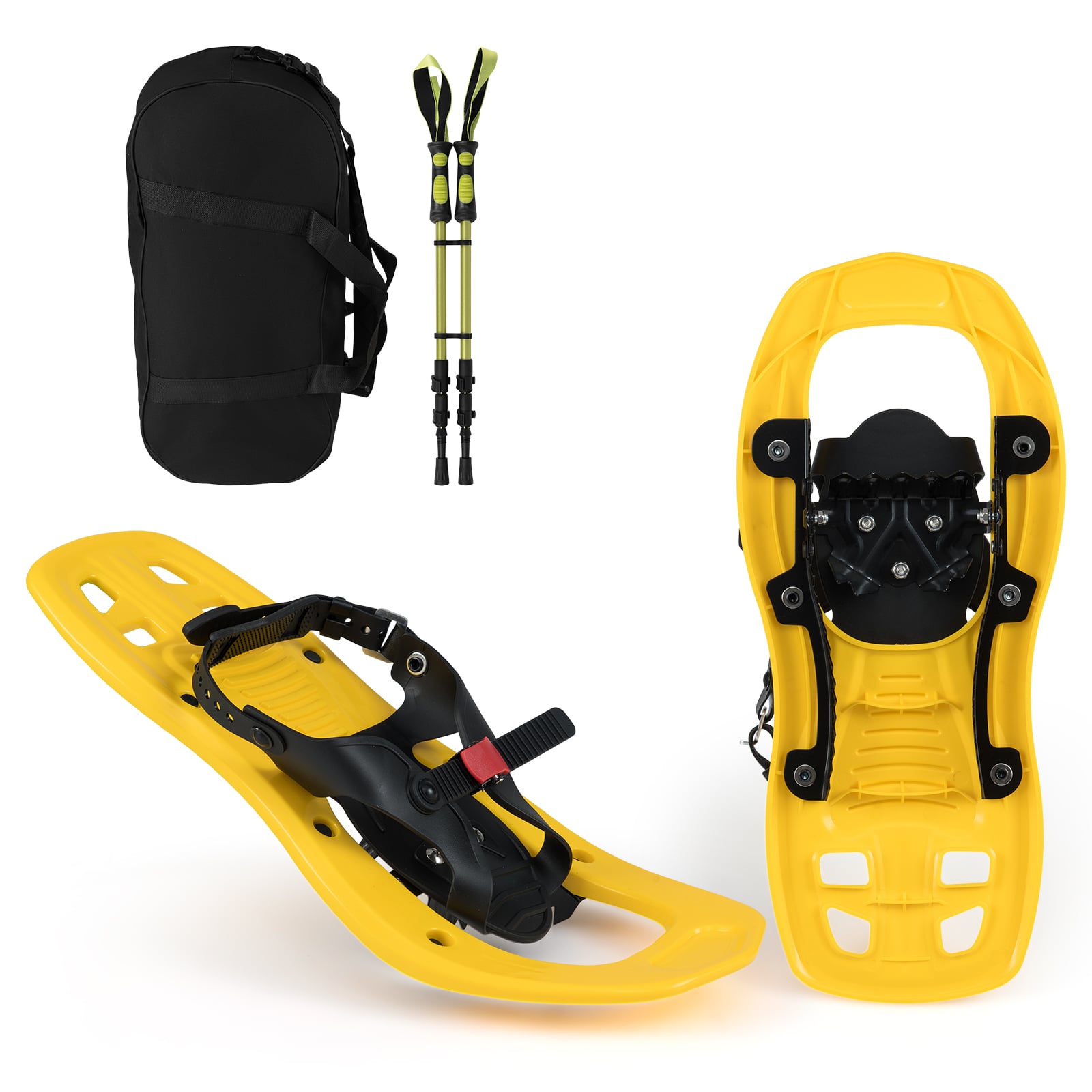 17” Kids Snowshoes with Telescoping Trekking Poles, Yellow Winter Sports & Activities Yellow at Gallery Canada