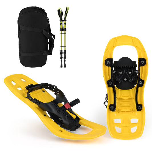 17” Kids Snowshoes with Telescoping Trekking Poles, Yellow Winter Sports & Activities Yellow at Gallery Canada
