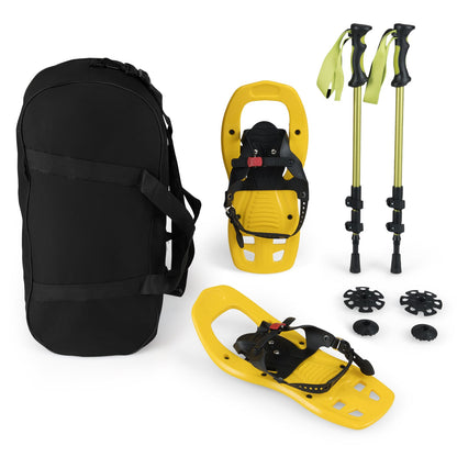 17” Kids Snowshoes with Telescoping Trekking Poles, Yellow Winter Sports & Activities at Gallery Canada