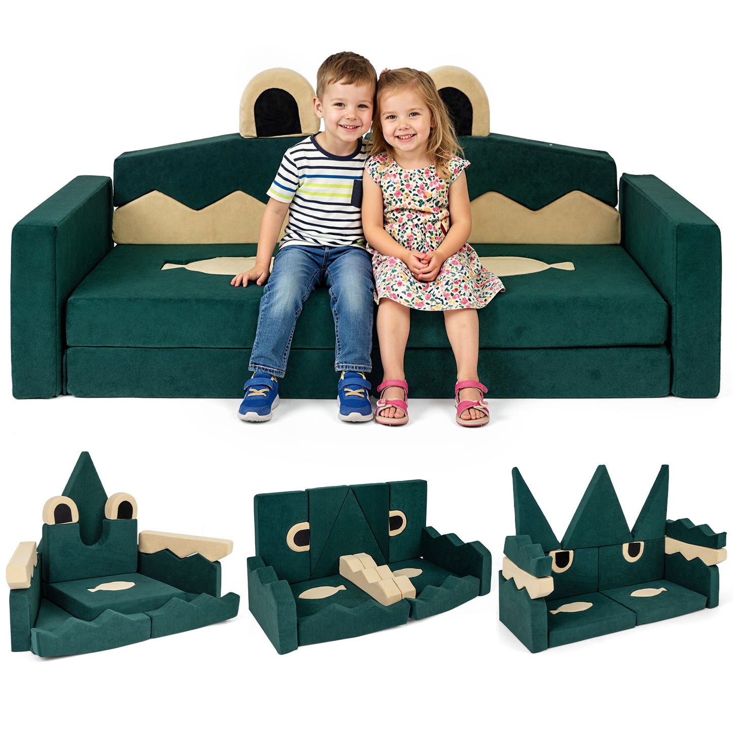 17 Pieces Modular Kids Play Couch for Inspiring Creativity Kids Chairs & Seating at Gallery Canada