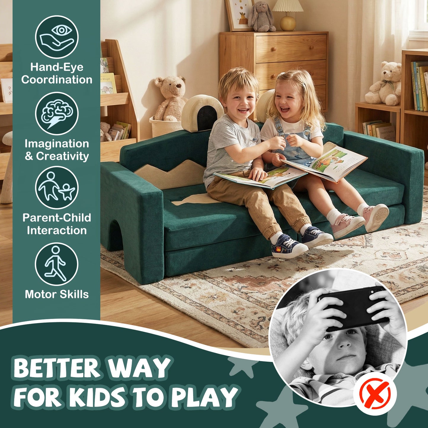 17 Pieces Modular Kids Play Couch for Inspiring Creativity Kids Chairs & Seating at Gallery Canada