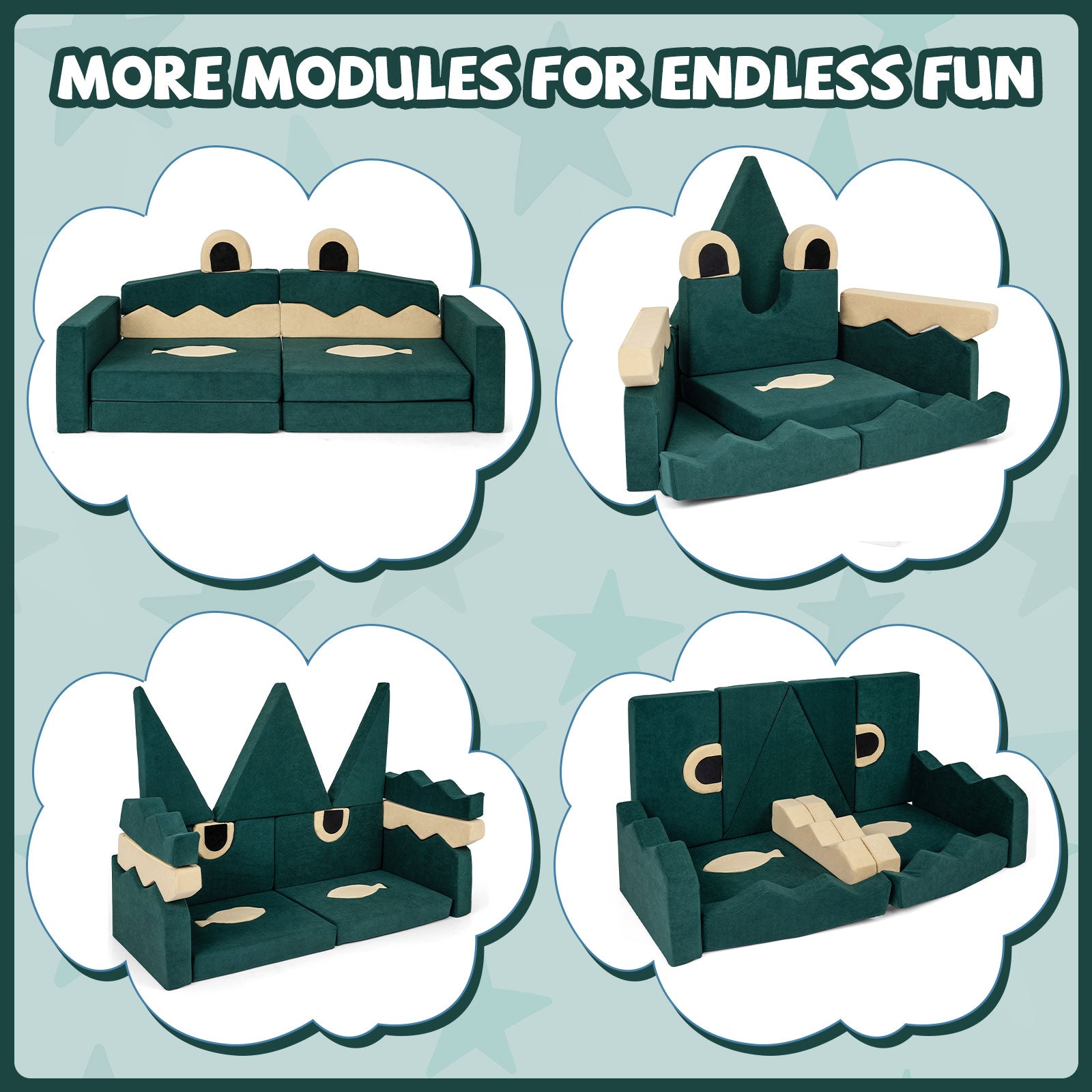 17 Pieces Modular Kids Play Couch for Inspiring Creativity Kids Chairs & Seating at Gallery Canada