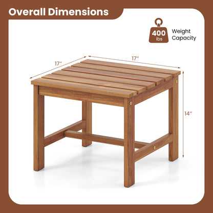 17” Square Patio Acacia Wood Side Table with Slatted Tabletop-Set of 2 End & Side Tables at Gallery Canada