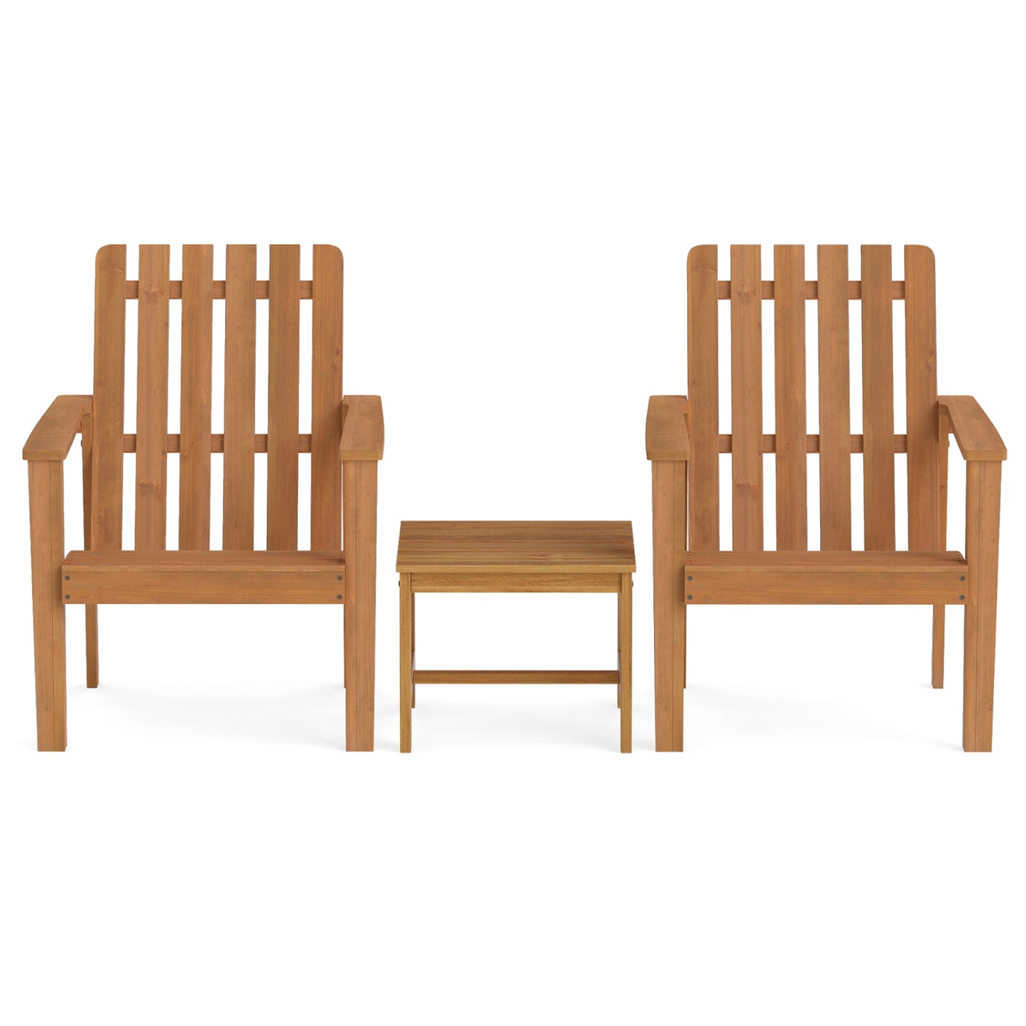 17” Square Patio Acacia Wood Side Table with Slatted Tabletop-Set of 2 End & Side Tables at Gallery Canada
